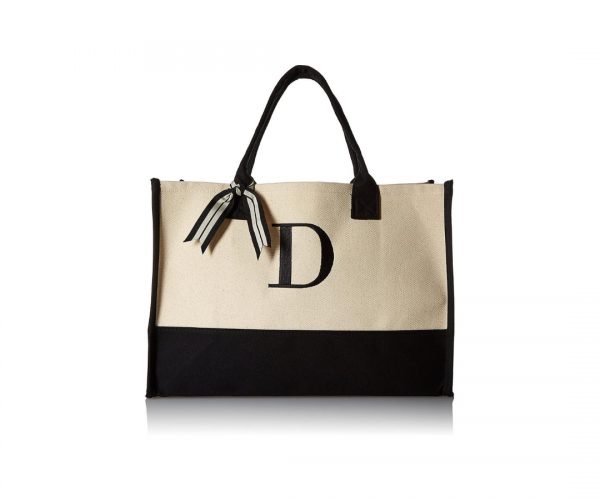 Mud Pie Initial Canvas Tote Bags 