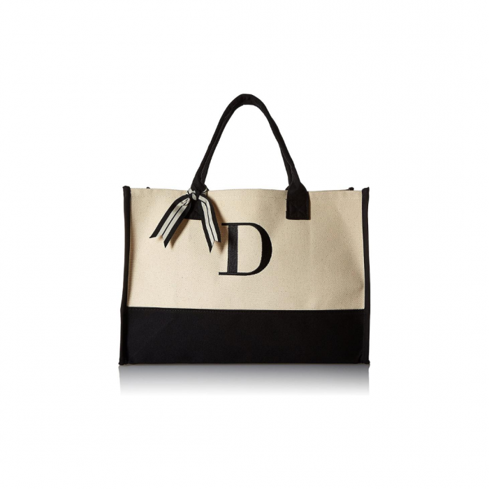 Mud Pie Initial Canvas Tote Bags 