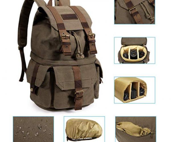 S-ZONE Canvas DSLR SLR Camera Backpack