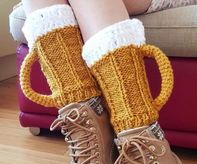 Beer Mug Knitted Socks